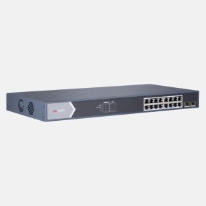 Switch PoE 16 Portas Não Gerenciado 16 (10/100/1000 PoE) 1 (1000M Uplink) 1 (SFP) DS-3E0518P-E/M Hikvision